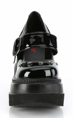 Demonia Shoes SHAKER-23 Black Patent Platform Mary Janes