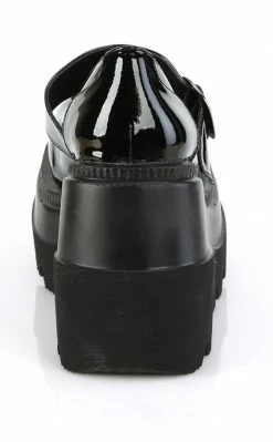 Demonia Shoes SHAKER-23 Black Patent Platform Mary Janes