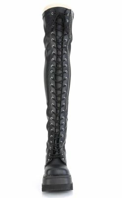 Demonia Shoes SHAKER-374 Black Vegan Leather Thigh High Platform Boots (Au Stock) 12 Demonia Shoes SHAKER-374 Black Vegan Leather Thigh High Platform Boots (Au Stock)