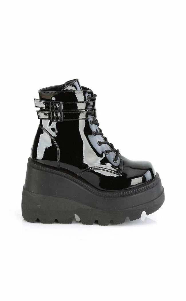 Demonia SHAKER-52 Black Patent Platform Ankle Boots (Au Stock) Shoes 7 Demonia SHAKER-52 Black Patent Platform Ankle Boots (Au Stock) Shoes