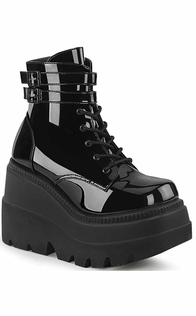 Demonia SHAKER-52 Black Patent Platform Ankle Boots (Au Stock) Shoes 3 Demonia SHAKER-52 Black Patent Platform Ankle Boots (Au Stock) Shoes