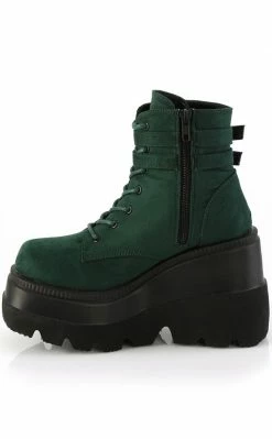 Demonia SHAKER-52 Emerald Faux Suede Ankle Boots