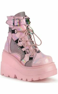 Demonia SHAKER-60 Baby Pink Platform Ankle Boots (Au Stock) 11 Demonia SHAKER-60 Baby Pink Platform Ankle Boots (Au Stock)