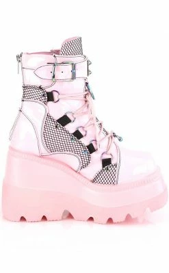 Demonia SHAKER-60 Baby Pink Platform Ankle Boots (Au Stock) 13 Demonia SHAKER-60 Baby Pink Platform Ankle Boots (Au Stock)