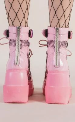 Demonia Shoes SHAKER-60 Baby Pink Platform Ankle Boots 10 Demonia Shoes SHAKER-60 Baby Pink Platform Ankle Boots