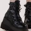 Demonia Shoes SHAKER-60 Black Vegan Leather Platform Ankle Boots 1 Demonia Shoes SHAKER-60 Black Vegan Leather Platform Ankle Boots