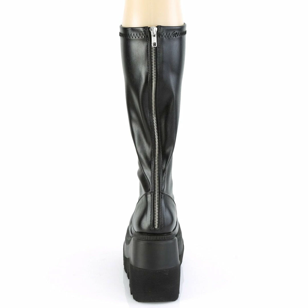 Demonia SHAKER-65 Black Vegan Leather Knee High Platform Boots (AU Stock) Shoes 6 Demonia SHAKER-65 Black Vegan Leather Knee High Platform Boots (AU Stock) Shoes