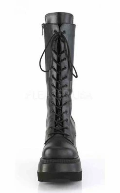 Demonia Shoes SHAKER-72 Black Vegan Leather Platform Boots