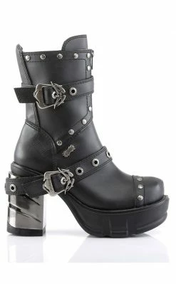 Demonia SINISTER-201 Black Vegan Leather Steampunk Boots Shoes