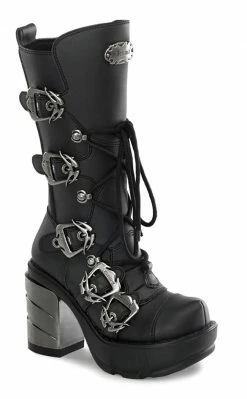Demonia SINISTER-203 Black Steampunk Boots