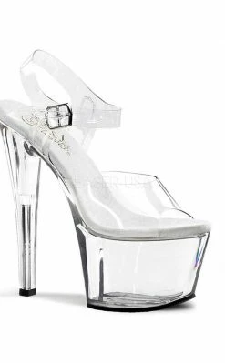 Pleaser Pole Shoes SKY-308 Clear Heels