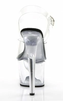 Pleaser SKY-308 Clr-Blk/Clr Heels