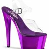 Pleaser SKY-308 Clr/Purple Chrome Heels Pole Shoes