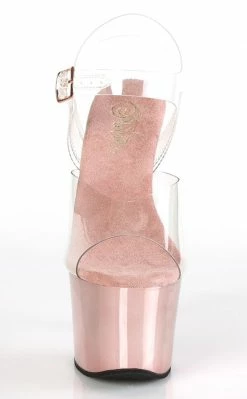 Pleaser Pole Shoes SKY-308 Rose Gold Chrome Heels