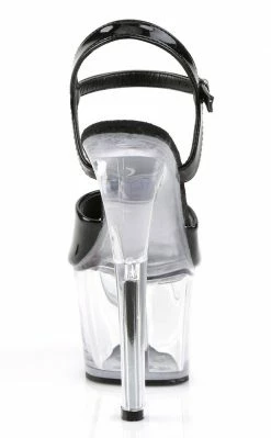 Pleaser SKY-309 Blk Pat/Clr Heels Pole Shoes