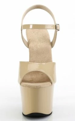 Pleaser Pole Shoes SKY-309 Cream Pat/Cream Heels