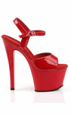 Pleaser Pole Shoes SKY-309 Red Pat/Red Heels