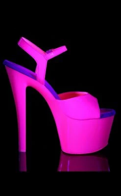 Pleaser Pole Shoes SKY-309UV Neon Hot Pink UV Heels