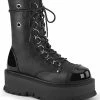 Demonia Shoes SLACKER-150 Black Vegan Leather Platform Boots 2 Demonia Shoes SLACKER-150 Black Vegan Leather Platform Boots