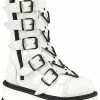 Demonia Shoes SLACKER-160 White Vegan Leather Platform Boots 2 Demonia Shoes SLACKER-160 White Vegan Leather Platform Boots