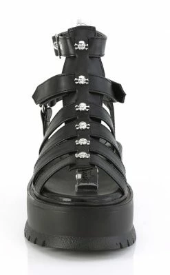 Demonia SLACKER-18 Black Matte Gladiator Sandals Shoes