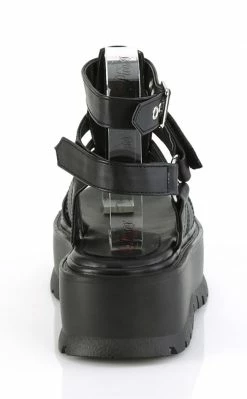 Demonia SLACKER-18 Black Matte Gladiator Sandals Shoes