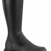 Demonia Shoes SLACKER-200 Black Vegan Leather Knee High Platform Boots