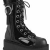 Demonia SLACKER-220 Black Patent Platform Ankle Boots (Outer Zip) 2 Demonia SLACKER-220 Black Patent Platform Ankle Boots (Outer Zip)