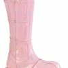 Demonia SLACKER-230 Baby Pink Holographic Knee High Platform Boots 1 Demonia SLACKER-230 Baby Pink Holographic Knee High Platform Boots