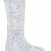 Demonia Shoes SLACKER-230 White Glitter Knee High Platform Boots 2 Demonia Shoes SLACKER-230 White Glitter Knee High Platform Boots
