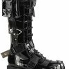 Demonia Shoes SLACKER-260 Black Patent Knee High Platform Boots