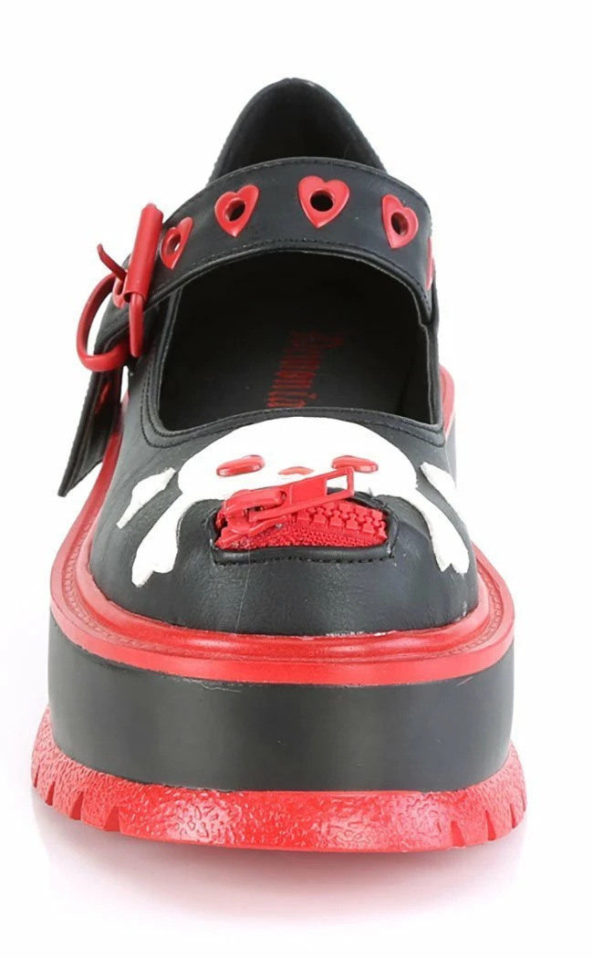 Demonia SLACKER-27 Black & Red Skull Mary Janes (Au Stock) 4 Demonia SLACKER-27 Black & Red Skull Mary Janes (Au Stock)