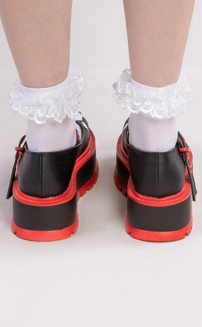 Demonia SLACKER-27 Black & Red Skull Mary Janes (Au Stock) 7 Demonia SLACKER-27 Black & Red Skull Mary Janes (Au Stock)