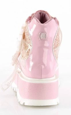 Demonia SLACKER-50 Baby Pink Holo/Multi Glitter Ankle Boots Platform Shoes 10 Demonia SLACKER-50 Baby Pink Holo/Multi Glitter Ankle Boots Platform Shoes