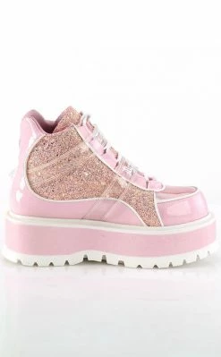 Demonia SLACKER-50 Baby Pink Holo/Multi Glitter Ankle Boots Platform Shoes 11 Demonia SLACKER-50 Baby Pink Holo/Multi Glitter Ankle Boots Platform Shoes