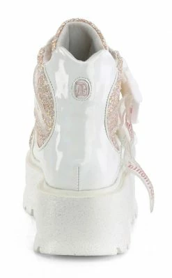 Demonia Platform Shoes SLACKER-50 White Holo/Multi Glitter Ankle Boots (Au Stock) 10 Demonia Platform Shoes SLACKER-50 White Holo/Multi Glitter Ankle Boots (Au Stock)