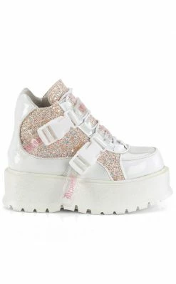 Demonia Platform Shoes SLACKER-50 White Holo/Multi Glitter Ankle Boots (Au Stock) 11 Demonia Platform Shoes SLACKER-50 White Holo/Multi Glitter Ankle Boots (Au Stock)