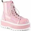Demonia SLACKER-55 Baby Pink Holo Ankle Boots Platform Shoes 1 Demonia SLACKER-55 Baby Pink Holo Ankle Boots Platform Shoes