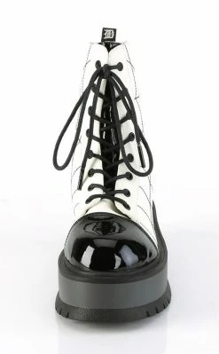 Demonia SLACKER-88 Glow Spiderweb Platform Ankle Boots