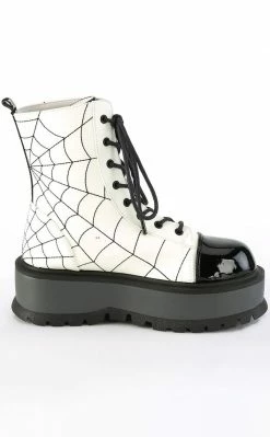 Demonia SLACKER-88 Glow Spiderweb Platform Ankle Boots 11 Demonia SLACKER-88 Glow Spiderweb Platform Ankle Boots