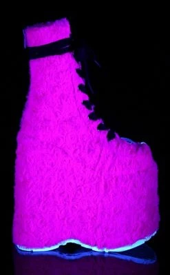 Demonia SLAY-206 Hot Pink UV Platform Boots Shoes