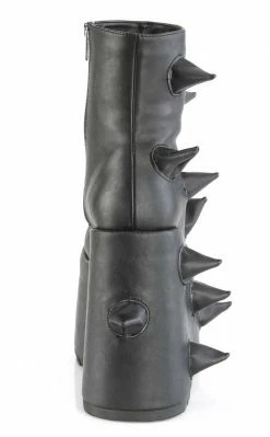 Demonia SLAY-77 Black Matte Spike Platform Boots Shoes