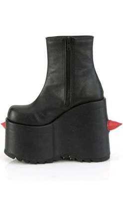 Demonia Shoes SLAY-77 Black-Red Spike Platform Boots