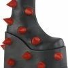 Demonia Shoes SLAY-77 Black-Red Spike Platform Boots