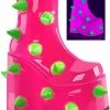 Demonia Shoes SLAY-77 UV Neon Pink-Neon Green Platform Boots