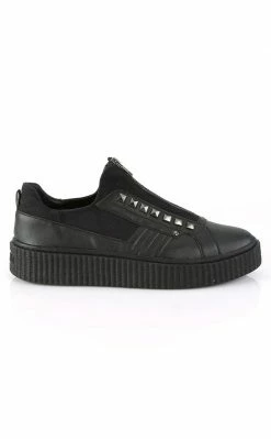Demonia SNEEKER-125 Black Canvas Creeper Sneakers (AU Stock) Shoes