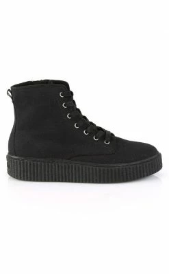 Demonia SNEEKER-201 Black High Top Creeper Sneakers