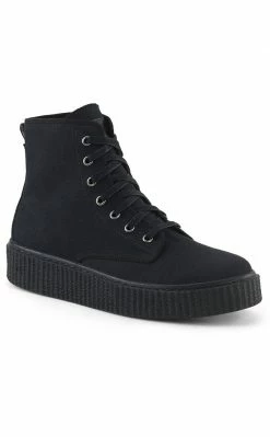 Demonia SNEEKER-201 Black High Top Creeper Sneakers
