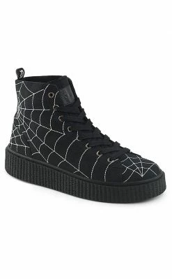 Demonia SNEEKER-250 Black High Top Creeper Sneakers Shoes