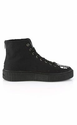 Demonia SNEEKER-252 Black High Top Creeper Sneakers